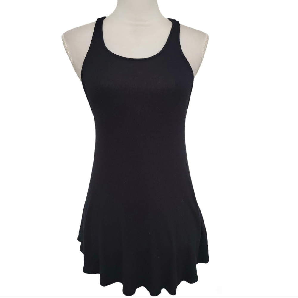 Mossimo Black Ribbed Racerback Flowy Tank Top Size Small